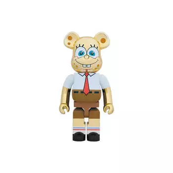 Фигурка Bearbrick Spongebob Gold Chrome 1000%, золотой