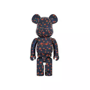 Фигурка Bearbrick x MUVEIL Strawberry Pattern 1000%, темно-синий