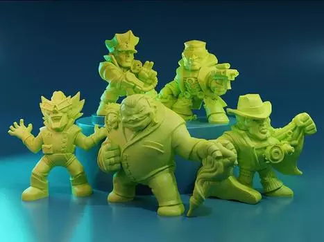 Фигурка COPS Cops n Crooks Figure Five-Pack (Green) Fresh Monkey Fiction