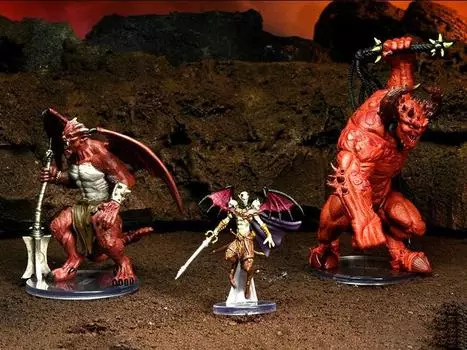 Фигурка Dungeons & Dragons Icons of the Realms: Archdevils Hutijin, Moloch, and Titivilus Set Wizkids