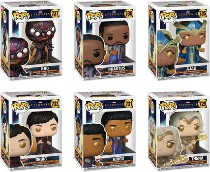 Фигурка Funko Pop! Marvels Eternals - Set of 6 - Kro, Phastos, Ajax, Druig, Kingo and Thena