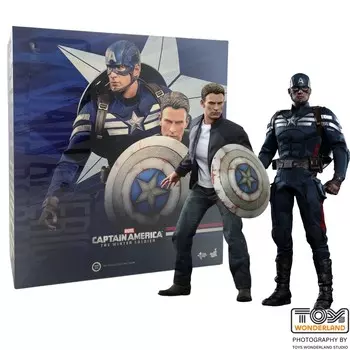 Фигурка Hot Toys Marvel, Captain America The Winter Soldier Captain America & Steve Rogers MMS243, 31 см