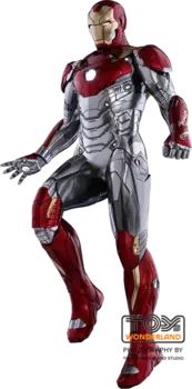 Фигурка Hot Toys Spider-man: Home Coming, Iron Man Mark XLVII Movie Promo Edition Power Pose, 35 см