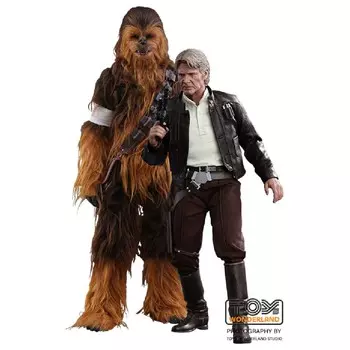 Фигурка Hot Toys Star Wars: The Force Awakens - Han Solo and Chewbacca, 30 см