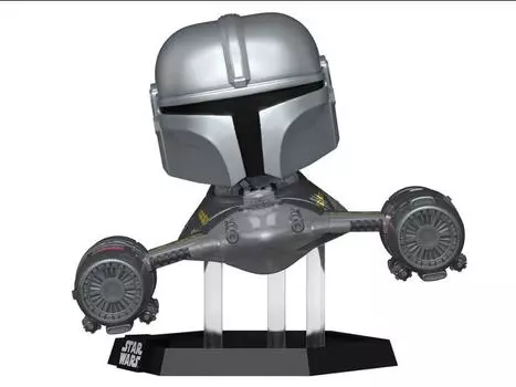 Фигурка Pop! Rides Super Deluxe: Star Wars: The Mandalorian - The Mandalorian in N-1 Starfighter (with R5-D4) Funko