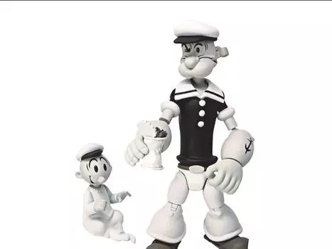 Фигурка Popeye Classics Popeye (Black & White) BBTS Exclusive Action Figure BOSS FIGHT STUDIO