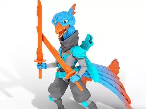 Фигурка Saurozoic Warriors Pava Pergia (Ninja Archaeopteryx) 1/12 Scale Figure Boss Fight Studio