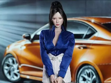 Фигурка Silky Blouse and Skirt Outfit (Blue) 1/6 Scale Accessory Set Super Duck