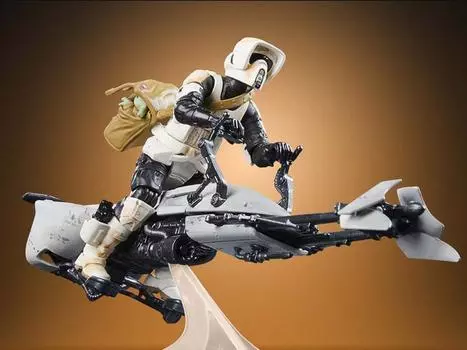 Фигурка Star Wars: The Vintage Collection Speeder Bike with Scout Trooper & Grogu (The Mandalorian) Hasbro