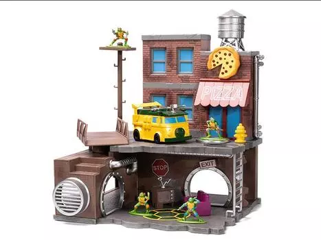 Фигурка Teenage Mutant Ninja Turtles NanoScene Deluxe Turtle Lair with 4 Figures Jada Toys