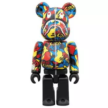 Фигурка виниловая Bearbrick BAPE Camo Shark 100%, мультиколор