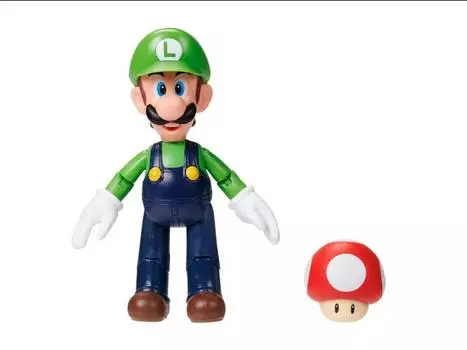 Фигурка World of Nintendo 4" Luigi with Mushroom (Open Hand) Figure Jakks Pacific