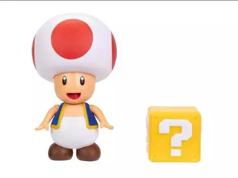 Фигурка World of Nintendo 4" Toad with Question Block Jakks Pacific