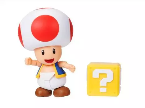 Фигурка World of Nintendo 4" Toad with Question Block Figure Jakks Pacific