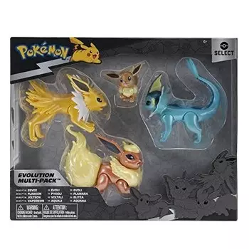 Фигурки Bizak Pokemon Multievolution Eevee 4, подарочный набор с детализацией, шарнирными и развитыми фигурками (63222837)