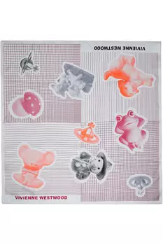 Фигурный квадратный платок Vivienne Westwood, серый