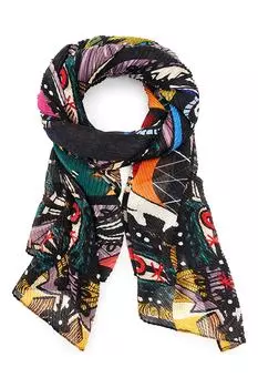 Фигурный шарф Desigual, зеленый