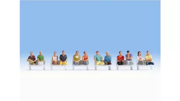 Фигуры h0 сидящие пассажиры 12 фигурок (без ног, без скамеек) Noch