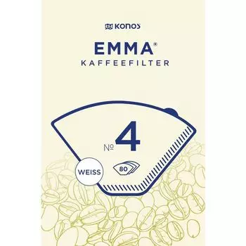 Фильтр для кофе белого размера. 4 EMMA, 80 шт.