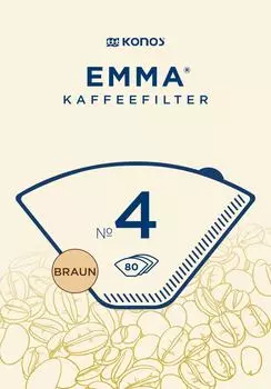 Фильтры для кофе премиум размер 4 коричневые 80 шт. EMMA
