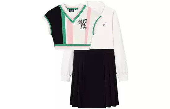 ФИЛА Детское платье FILA, цвет Set of 2 (paneled vest + patchwork dress)