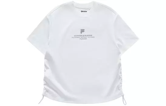 FILA FUSION Футболка с заниженной линией плеч, женская, стандартная, белая