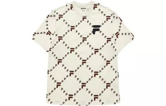 FILA FUSION Футболка унисекс, имитация античного белого цвета