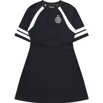 FILA FUSION Платье с короткими рукавами женское, черное как смоль