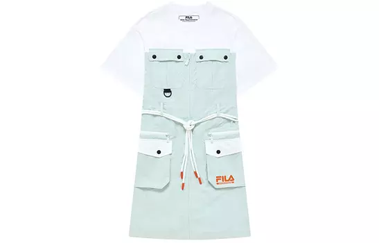 FILA FUSION Платье женское White Mountaineering с короткими рукавами, серые, фильтр