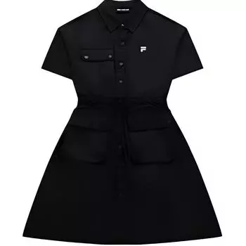 FILA FUSION SS24 Женское платье с короткими рукавами, насыщенного черного цвета