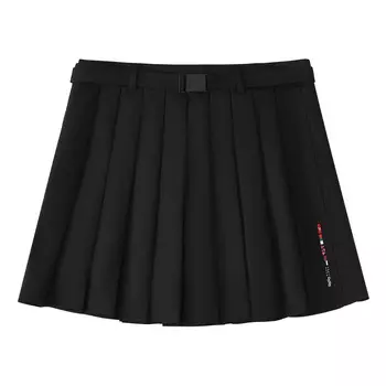 FILA FUSION Женская короткая юбка повседневного цвета FW24, насыщенного черного цвета