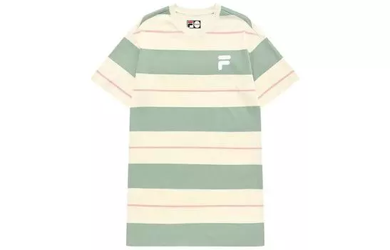 FILA FUSION Женское платье TOKYO STUDIO с короткими рукавами, серо-зеленое, в стиле рок