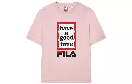 FILA Футболка унисекс для молодежи "Have A Good Time", розовая