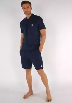 Fila Пижама (2 шт.), рубашка-поло и шорты с вышивкой логотипа, цвет морской волны
