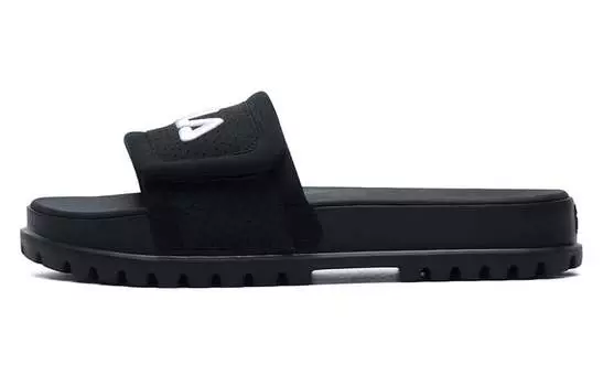 Шлепанцы и сланцы FILA Stylish Cozy Flat Heel Sports Slippers Black Women's