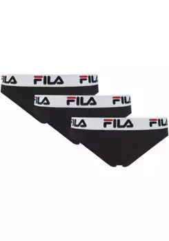 Fila String (упаковка, 3 шт.), Женские стринги, 3 шт., пояс с логотипом, черный