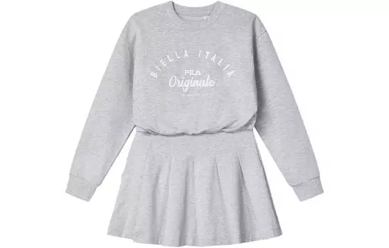 FILA Женское платье с длинными рукавами, цвет Clear clouds and gray flowers