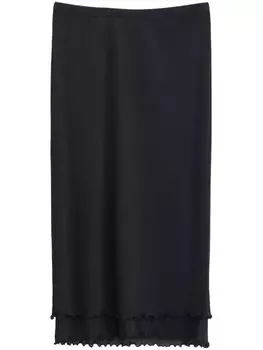 Filippa K многослойная креповая юбка миди с оборками, черный