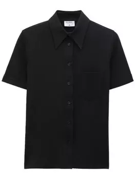 Filippa K рубашка из джерси с вышитой монограммой, черный