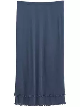 Filippa K юбка миди из многослойного крепа с оборками, синий