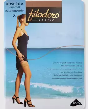 Filodoro женские летние самонесущие колготки плотностью 8 ден, цвет Arena