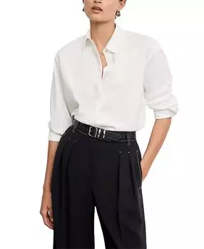 Филомина Вязаная Поплиновая Рубашка Friday M.M.LaFleur, белый