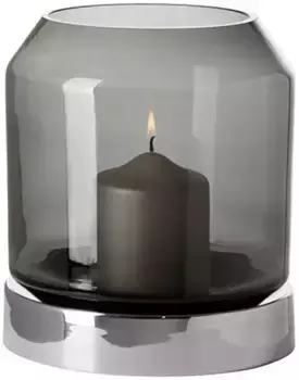 Финк "ОРЕЛИЯ" фонарь из выдувного стекла Fink 42,00 см, цвет silberfarben/grau