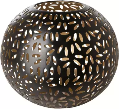 Финковый фонарь "ДАРЬЯ", (1 шт.), подсвечник из железа, порошковая покраска, с вырезами Fink 15 см, черный