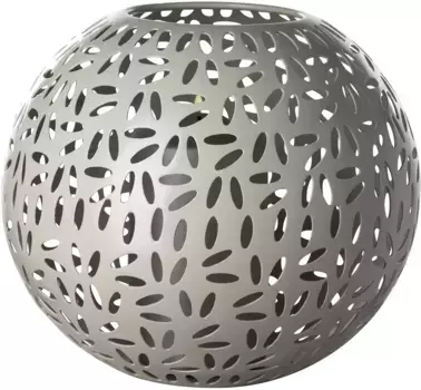 Финковый фонарь "ДАРЬЯ", (1 шт.), подсвечник из железа, порошковая покраска, с вырезами Fink 15 см, серый