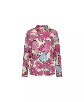 Фиолетовая блузка с длинными рукавами и принтом Fabienne Chapot, мультиколор