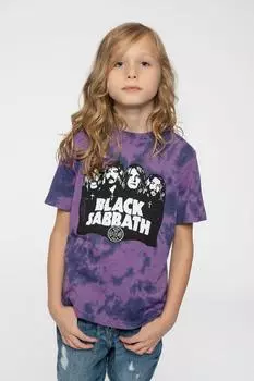 Фиолетовая детская футболка с логотипом группы Black Sabbath, черный