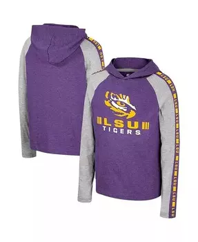 Фиолетовая футболка Big Boys LSU Tigers Ned Raglan с капюшоном и длинными рукавами Colosseum, фиолетовый