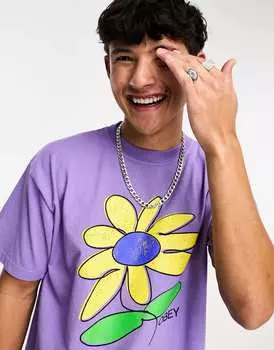 Фиолетовая футболка Obey Sun Flower