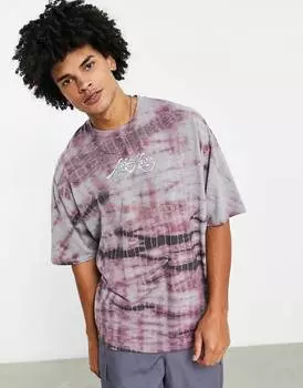 Фиолетовая футболка оверсайз в стиле гранж с принтом на груди ASOS DESIGN